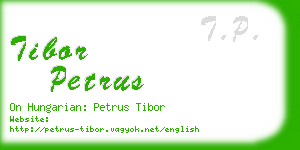 tibor petrus business card